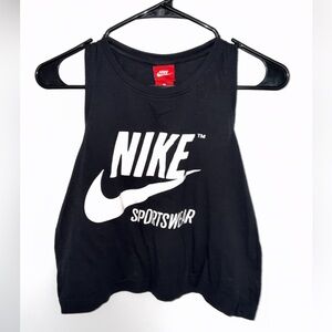Nike Black Sportswear Tank with White Logo